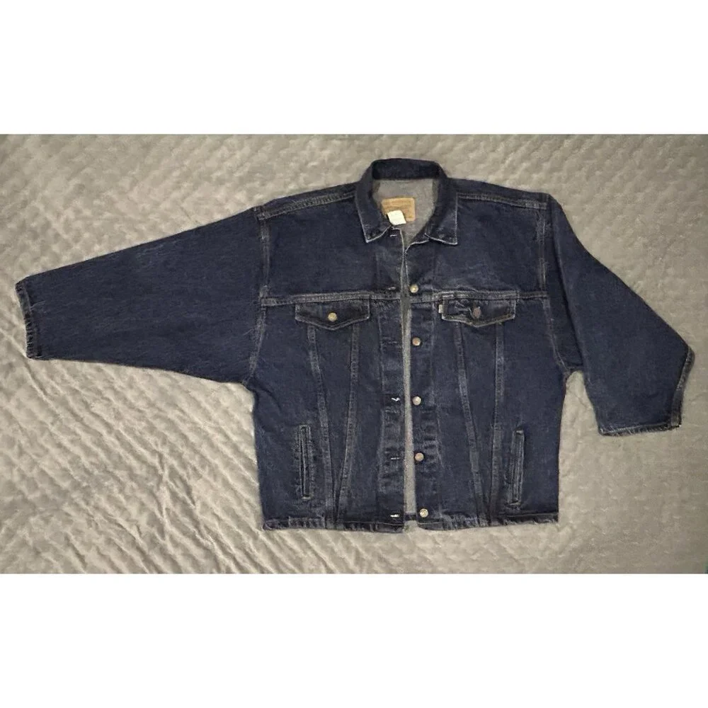 Levi’s Trucker Jacket Sz LARGE Denim Blue Jean Button Up Vintage 77934-8206 - Picture 10 of 16